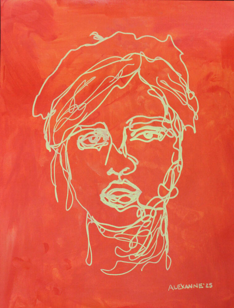 Soleil chaud, 9"x12", 2025, Acrylique sur papier. (Vendu)