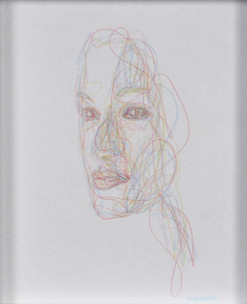Brillance, 8"x10", 2025, Crayon de bois sur papier. (Vendu)