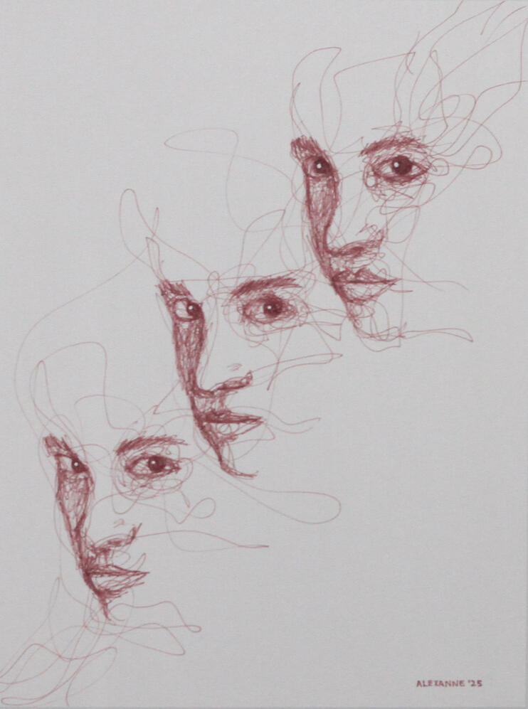 Exaspéré, 9"x12", 2025, Sharpie sur papier, 150$ encadré ou 140$ sans encadrement
